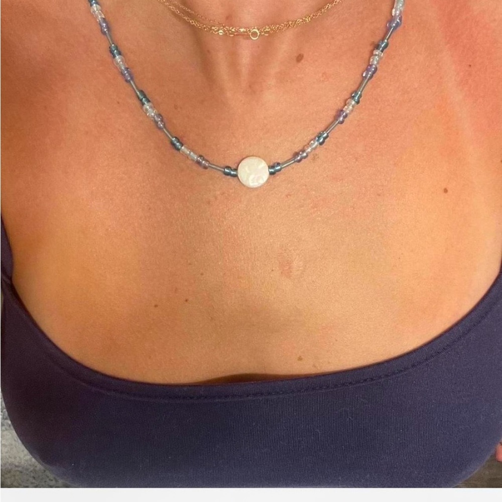 Blue beaded necklace